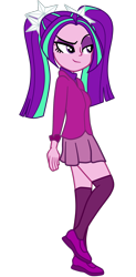 Size: 888x1812 | Tagged: safe, artist:gmaplay, derpibooru import, aria blaze, equestria girls, clothes, school uniform, schoolgirl, simple background, solo, transparent background