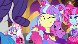 Size: 1920x1080 | Tagged: safe, derpibooru import, screencap, kiwi lollipop, princess thunder guts, rarity, supernova zap, better together, equestria girls, lost and pound, k-lo, postcrush, su-z