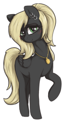 Size: 706x1352 | Tagged: safe, artist:t72b, derpibooru import, oc, oc only, oc:veen sundown, pegasus, pony, 2021 community collab, blushing, derpibooru community collaboration, ear piercing, earring, female, jewelry, looking at you, mare, piercing, raised hoof, simple background, smiling, smiling at you, solo, sundown clan, talisman, transparent background