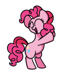 Size: 500x500 | Tagged: safe, artist:sugar morning, derpibooru exclusive, derpibooru import, pinkie pie, earth pony, pony, adorkable, animated, bipedal, cute, dancing, diapinkes, dork, eyes closed, female, frame by frame, gif, mare, ponk, simple background, solo, transparent background, weapons-grade cute