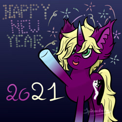 Size: 1000x1000 | Tagged: safe, derpibooru import, oc, oc:velvet sky, fireworks, new year