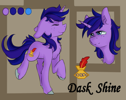 Size: 1942x1539 | Tagged: safe, artist:yuris, derpibooru import, oc, oc:dask shine, pony, unicorn, reference, solo