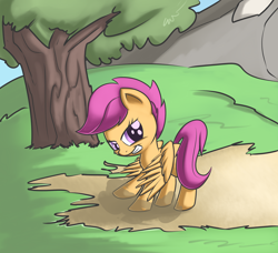 Size: 2636x2401 | Tagged: safe, artist:handsockz, derpibooru import, twibooru import, scootaloo, deleted from derpibooru, solo