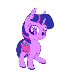 Size: 1280x1331 | Tagged: safe, artist:handsockz, derpibooru import, twibooru import, twilight sparkle, bag, book, deleted from derpibooru, saddle bag, simple background, solo, wingding eyes, younger