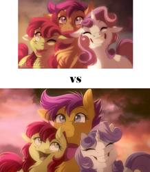 Size: 1696x1942 | Tagged: safe, artist:dvixie, derpibooru import, twibooru import, apple bloom, scootaloo, sweetie belle, cutie mark crusaders, deleted from derpibooru