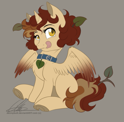 Size: 669x657 | Tagged: safe, artist:dvixie, derpibooru import, twibooru import, oc, oc only, oc:anya, alicorn, pony, alicorn oc, collar, deleted from derpibooru, horn, solo, wings