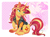 Size: 1094x800 | Tagged: safe, artist:dvixie, derpibooru import, twibooru import, sunset shimmer, pony, unicorn, better together, equestria girls, clothes, cute, deleted from derpibooru, equestria girls outfit, frog (hoof), geode of empathy, magical geodes, open mouth, raised hoof, shimmerbetes, sitting, solo, underhoof, zoom layer