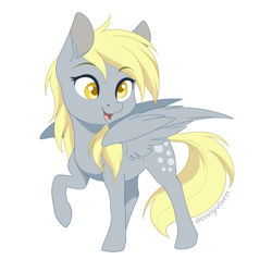 Size: 762x762 | Tagged: safe, artist:dvixie, derpibooru import, twibooru import, derpy hooves, pegasus, pony, cute, deleted from derpibooru, derpabetes, female, raised hoof, simple background, solo, white background