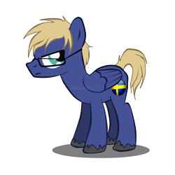 Size: 2160x2160 | Tagged: safe, artist:dvixie, derpibooru import, twibooru import, pony, deleted from derpibooru, flag, glasses, hetalia, nation ponies, ponified, sweden