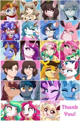 Size: 1224x1838 | Tagged: safe, artist:dvixie, derpibooru import, twibooru import, hoo'far, starlight glimmer, trixie, oc, oc:cinnabyte, oc:gadget, oc:precious metal, earth pony, human, pegasus, unicorn, bust, deleted from derpibooru, non-mlp oc, pokémon