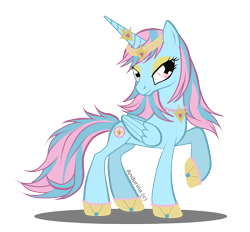 Size: 2324x2160 | Tagged: safe, artist:dvixie, derpibooru import, twibooru import, oc, oc only, alicorn, pony, alicorn oc, deleted from derpibooru, horn, solo, wings