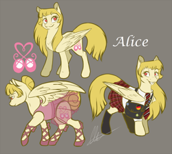 Size: 1000x901 | Tagged: safe, artist:dvixie, derpibooru import, twibooru import, oc, oc only, oc:alice goldenfeather, ballerina, ballet, clothes, deleted from derpibooru, tutu