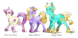 Size: 1681x820 | Tagged: safe, artist:dvixie, derpibooru import, twibooru import, amber waves, bright smile, castle (crystal pony), fleur de verre, crystal pony, pony, butt, deleted from derpibooru, plot