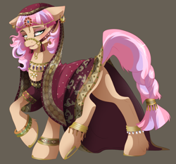Size: 1280x1192 | Tagged: dead source, safe, artist:dvixie, derpibooru import, twibooru import, oc, oc only, oc:shimmer palette, pony, butt, clothes, deleted from derpibooru, female, jewelry, looking at you, mare, plot, solo