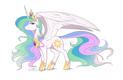 Size: 1280x840 | Tagged: safe, artist:dvixie, derpibooru import, twibooru import, princess celestia, alicorn, pony, bedroom eyes, deleted from derpibooru, eyeshadow, female, looking at you, makeup, mare, simple background, smiling, solo, spread wings, transparent background, vector, wings