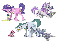 Size: 1280x896 | Tagged: safe, artist:dvixie, derpibooru import, twibooru import, cloudy quartz, cookie crumbles, limestone pie, marble pie, maud pie, pinkie pie, rarity, shining armor, twilight sparkle, twilight velvet, earth pony, pony, unicorn, :p, book, colt, crying, cute, cuteamena, deleted from derpibooru, ear fluff, ears, female, filly, limabetes, male, marblebetes, mare, maudabetes, mother, mother and child, mother and daughter, open mouth, parent and child, pie sisters, pinkamena diane pie, raised hoof, raribetes, reading, shining adorable, siblings, silly, simple background, sisters, smiling, tongue out, transparent background, wavy mouth, younger