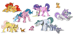 Size: 2646x1270 | Tagged: safe, artist:dvixie, derpibooru import, twibooru import, applejack, boulder (pet), cloudy quartz, cookie crumbles, firefly, fluttershy, limestone pie, marble pie, maud pie, pinkie pie, posey, rainbow dash, rarity, shining armor, sunset shimmer, twilight sparkle, twilight velvet, earth pony, fox, pegasus, pony, unicorn, g1, g3, g4, :3, :p, adoraquartz, alternate mane seven, baby, baby pony, babyjack, book, bow, colt, crying, cuddling, cute, daaaaaaaaaaaw, dashabetes, deleted from derpibooru, diapinkes, ear fluff, ears, eye contact, eyes closed, fabric, female, filly, filly applejack, filly fluttershy, filly pinkie pie, filly rainbow dash, filly rarity, filly sunset shimmer, filly twilight sparkle, firefly as rainbow dash's mom, floppy ears, fluffy, flyabetes, foal, frown, g1 to g4, g1betes, g3 to g4, g3betes, generation leap, glare, grin, headcanon, hiding, hoof fluff, jackabetes, leg fluff, lidded eyes, limabetes, looking at each other, looking up, male, mane six, marblebetes, mare, maudabetes, mother, mother and child, mother and daughter, mother and son, my parents are dead, nuzzling, open mouth, parent and child, pie sisters, poseybetes, prone, raised hoof, raised leg, raribetes, reading, rearing, sad, scared, shimmerbetes, shining adorable, shy, shyabetes, siblings, silly, simple background, sisters, sitting, smiling, snuggling, sunshimmer, tail bow, tears of joy, tongue out, transparent background, twiabetes, underhoof, unshorn fetlocks, velvetbetes, wall of tags, wavy mouth, weapons-grade cute, wide eyes, younger