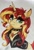 Size: 878x1280 | Tagged: safe, artist:dvixie, derpibooru import, twibooru import, sunset shimmer, pony, unicorn, choker, clothes, collar, cutie mark pendant, deleted from derpibooru, ear fluff, ears, eyeshadow, frown, jacket, jewelry, leather jacket, lidded eyes, looking at you, makeup, necklace, pendant, solo, spiked choker, spiked collar, traditional art