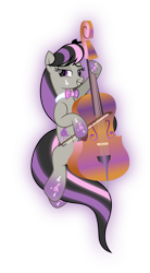 Size: 3135x5695 | Tagged: safe, artist:lincolnbrewsterfan, derpibooru exclusive, derpibooru import, octavia melody, earth pony, pony, .svg available, alternative cutie mark placement, bow (instrument), cello, cello bow, facial cutie mark, female, glow, glowing mane, gradient hooves, mare, musical instrument, rainbow power, rainbow power-ified, shine like rainbows, simple background, smiling at you, solo, solo female, svg, transparent background, vector, violin