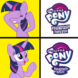 Size: 1300x1300 | Tagged: safe, derpibooru import, twilight sparkle, twilight sparkle (alicorn), alicorn, pony, covering eyes, drama, eyes closed, friendship is forever drama, friendship is forever:new mlp series, meme, op is a cuck, op is trying to start shit, op is trying to start shit so badly that it's kinda funny, op isn't even trying anymore, open mouth