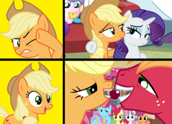 Size: 1784x1284 | Tagged: safe, derpibooru import, edit, edited screencap, screencap, apple bloom, applejack, big macintosh, cup cake, princess flurry heart, rarity, scootaloo, sweetie belle, earth pony, pony, unicorn, best gift ever, hearts and hooves day (episode), applecest, applemac, background pony strikes again, brother and sister, cutie mark crusaders, female, hotline bling, incest, lesbian, male, meme, rarijack, shipping, siblings, straight