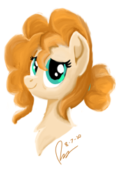 Size: 3763x5430 | Tagged: safe, artist:raphaeldavid, derpibooru import, pear butter, earth pony, pony, bust, cute, pearabetes, smiling, solo