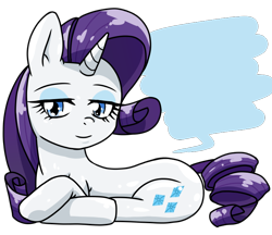 Size: 740x640 | Tagged: safe, alternate version, artist:batipin, derpibooru import, rarity, pony, unicorn, lying down, simple background, speech bubble, transparent background