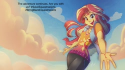 Size: 1192x670 | Tagged: safe, artist:light262, derpibooru import, edit, sunset shimmer, equestria girls, adorasexy, blushing, breasts, cute, female, meta, op can't let go, op needs help, op needs to stop, open mouth, save equestria girls, sexy, shimmerbetes, solo, sunset jiggler, take my hand, twitter