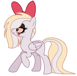 Size: 1211x1201 | Tagged: safe, artist:venomous-cookietwt, derpibooru import, oc, pegasus, pony, bow, charlie magne, female, hair bow, hazbin hotel, mare, simple background, solo, transparent background