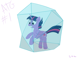 Size: 2224x1668 | Tagged: safe, artist:ag-poni, ponerpics import, twilight sparkle, twilight sparkle (alicorn), alicorn, atg 2018, female, frozen, ice, mare, newbie artist training grounds, solo, text