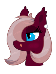 Size: 1668x2224 | Tagged: safe, artist:ag-poni, ponerpics import, oc, oc:burgundy fang, bat pony, pony, bat pony oc, bedroom eyes, blushing, bust, ear fluff, ear piercing, earring, ears, eyeshadow, freckles, head, jewelry, licking, licking lips, makeup, older, piercing, slit eyes, tongue out