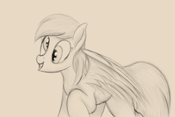 Size: 2100x1400 | Tagged: safe, artist:ahorseofcourse, ponerpics import, derpy hooves, pegasus, pony, cute, sketch, solo