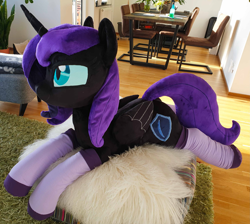 Size: 3273x2929 | Tagged: safe, artist:epicrainbowcrafts, derpibooru import, oc, oc:nyx, alicorn, pony, absurd resolution, adult, clothes, irl, photo, plushie, socks, solo