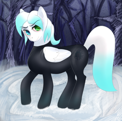 Size: 1012x1000 | Tagged: safe, artist:mistercake088, derpibooru import, oc, oc only, oc:cold front, pegasus, pony, heterochromia, latex, latex suit, looking at you, solo