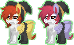 Size: 352x214 | Tagged: safe, artist:dives, derpibooru import, oc, oc only, braixen, female, hat, pixel art, pokémon, pony town, simple background, transparent background