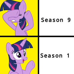 Size: 768x768 | Tagged: safe, derpibooru exclusive, derpibooru import, screencap, twilight sparkle, alicorn, pony, season 1, season 9, background pony strikes again, drama, meme, op has an opinion, op is a cuck, op is on drugs, op is trying to start shit, op is trying to start shit so badly that it's kinda funny, op isn't even trying anymore, op wants attention, seasonwunner, solo