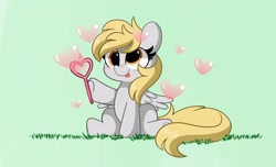 Size: 4096x2496 | Tagged: safe, artist:kittyrosie, derpibooru import, derpy hooves, pegasus, pony, bubble, cute, derpabetes, digital art, female, mare, simple background, solo, tongue out