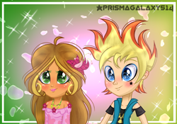 Size: 1938x1354 | Tagged: safe, artist:cindydreamlight, artist:lumi-infinite64, derpibooru import, human, equestria girls, barely eqg related, base used, cartoon network, clothes, crossover, ear piercing, earring, equestria girls style, equestria girls-ified, flora (winx club), flower, flower in hair, jewelry, johnny test, necklace, piercing, winx club