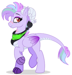 Size: 1280x1323 | Tagged: safe, artist:venomous-cookietwt, derpibooru import, oc, dracony, dragon, hybrid, pony, base used, female, interspecies offspring, magical lesbian spawn, offspring, parent:princess ember, parent:rainbow dash, parents:emberdash, simple background, solo, transparent background