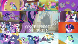 Size: 1978x1113 | Tagged: safe, derpibooru import, edit, edited screencap, editor:quoterific, screencap, coconut palm, cranberry pit, ginger tea, grape stem, iron will, night light, princess cadance, princess flurry heart, shining armor, star tracker, stratus wind, twilight sparkle, twilight sparkle (alicorn), twilight velvet, alicorn, pony, unicorn, once upon a zeppelin, angry, bag, butt, female, glowing horn, green face, gritted teeth, horn, magic, magic aura, mare, open mouth, plot, rage, sad, saddle bag, scribble pad, shocked, twibutt