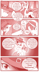 Size: 800x1496 | Tagged: safe, artist:vavacung, derpibooru import, rarity, oc, oc:sin slither, earth pony, pony, unicorn, comic:chaos future, ambiguous gender, comic, cowboy hat, female, hat, lightmare rarity