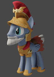 Size: 764x1080 | Tagged: safe, artist:dracagon, derpibooru import, captain ironhead, pegasus, pony, 3d, gray background, male, simple background, solo, stallion