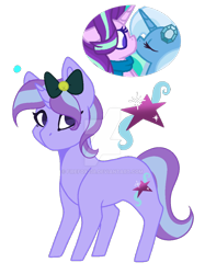 Size: 800x1067 | Tagged: safe, artist:firefox238, derpibooru import, starlight glimmer, trixie, oc, pony, unicorn, female, lesbian, magical lesbian spawn, offspring, parent:starlight glimmer, parent:trixie, parents:startrix, shipping, startrix