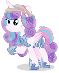Size: 3565x4358 | Tagged: safe, artist:cirillaq, princess flurry heart, alicorn, pony, absurd resolution, armor, female, mare, older flurry heart, raised hoof, royal guard, simple background, transparent background, wings