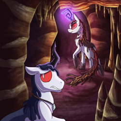 Size: 1000x1000 | Tagged: safe, artist:racingwolf, derpibooru import, oc, unicorn, fanfic:beneath the surface, cave