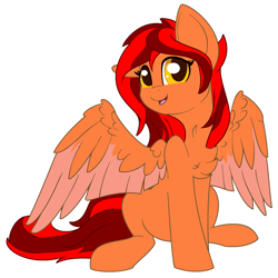 Size: 1529x1527 | Tagged: safe, artist:gleamydreams, derpibooru import, oc, oc only, pegasus, pony, cute, simple background, smiling, solo, spread wings, wings