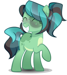 Size: 1280x1417 | Tagged: safe, artist:bebraveforme, derpibooru import, oc, earth pony, pony, eyes closed, female, mare, simple background, smiling, solo, transparent background