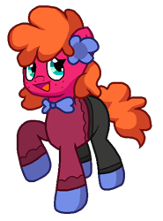 Size: 412x558 | Tagged: safe, artist:jario, derpibooru exclusive, derpibooru import, oc, oc only, oc:lucky guest, earth pony, pony, clothes, digital art, female, mare, simple background, smiling, solo, transparent background