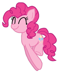 Size: 669x823 | Tagged: safe, artist:jario, derpibooru exclusive, derpibooru import, pinkie pie, earth pony, pony, digital art, eyes closed, female, hopping, mare, simple background, smiling, solo, transparent background