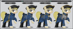 Size: 1280x512 | Tagged: safe, artist:brony-works, derpibooru import, earth pony, pony, clothes, female, hat, mare, solo, sweden, uniform